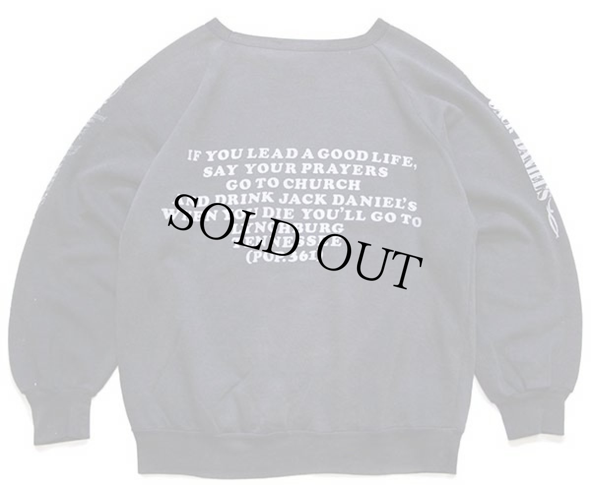 画像2: 80s JACK DANIEL'S ジャックダニエル 両面プリント スウェット 黒 フェード (2)