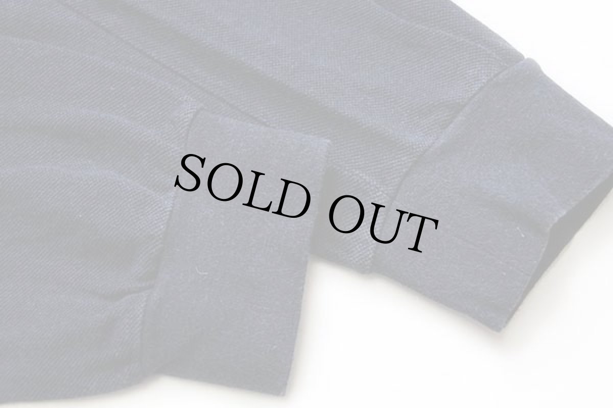 画像4: 90s LACOSTEラコステ ワンポイント コットン 鹿の子 長袖ポロシャツ 濃紺 4 (4)