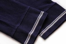 画像5: LACOSTEラコステ ワンポイント ポケット付き コットン 鹿の子 長袖ポロシャツ 紺 6 (5)