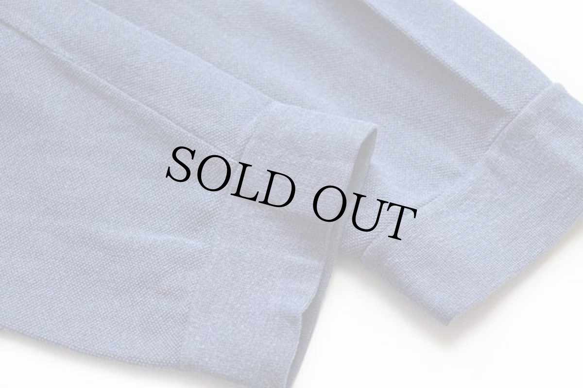 画像4: 90s LACOSTEラコステ ワンポイント コットン 鹿の子 長袖ポロシャツ 薄紺 6 (4)