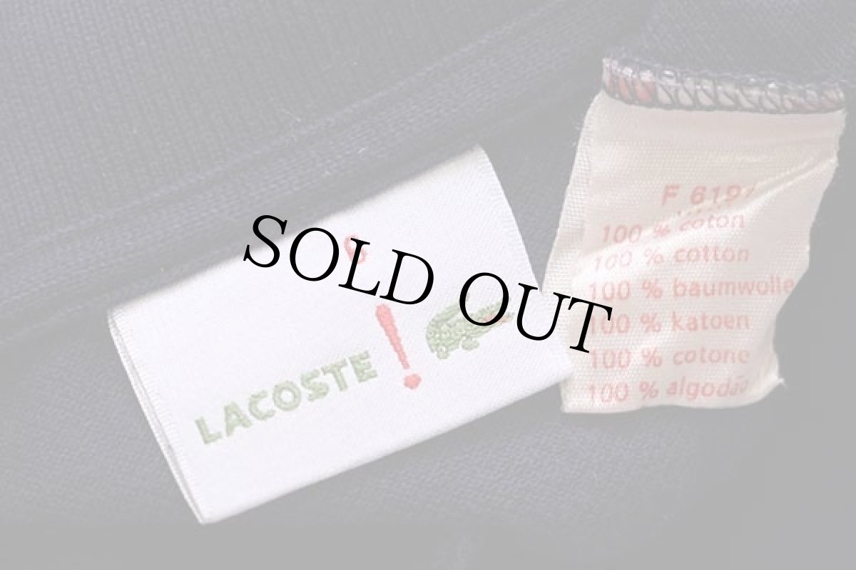 画像4: LACOSTEラコステ ワンポイント ポケット付き コットン 鹿の子 長袖ポロシャツ 紺 6 (4)