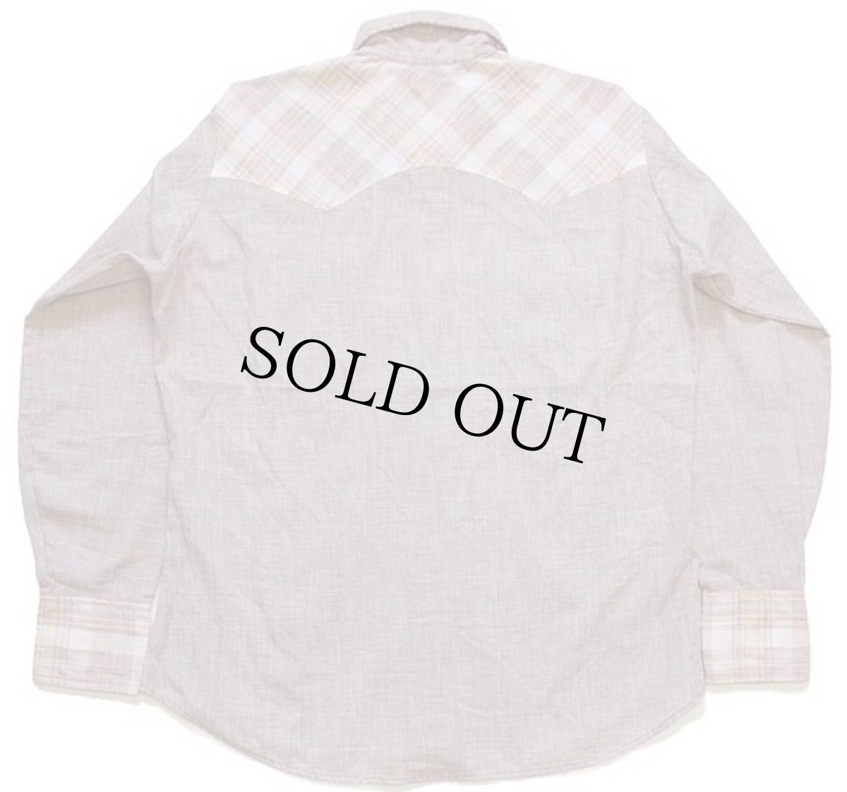 画像2: 70s USA製 Levi'sリーバイス マドラスチェック ヨーク切り替え ウエスタンシャツ 茶 L (2)