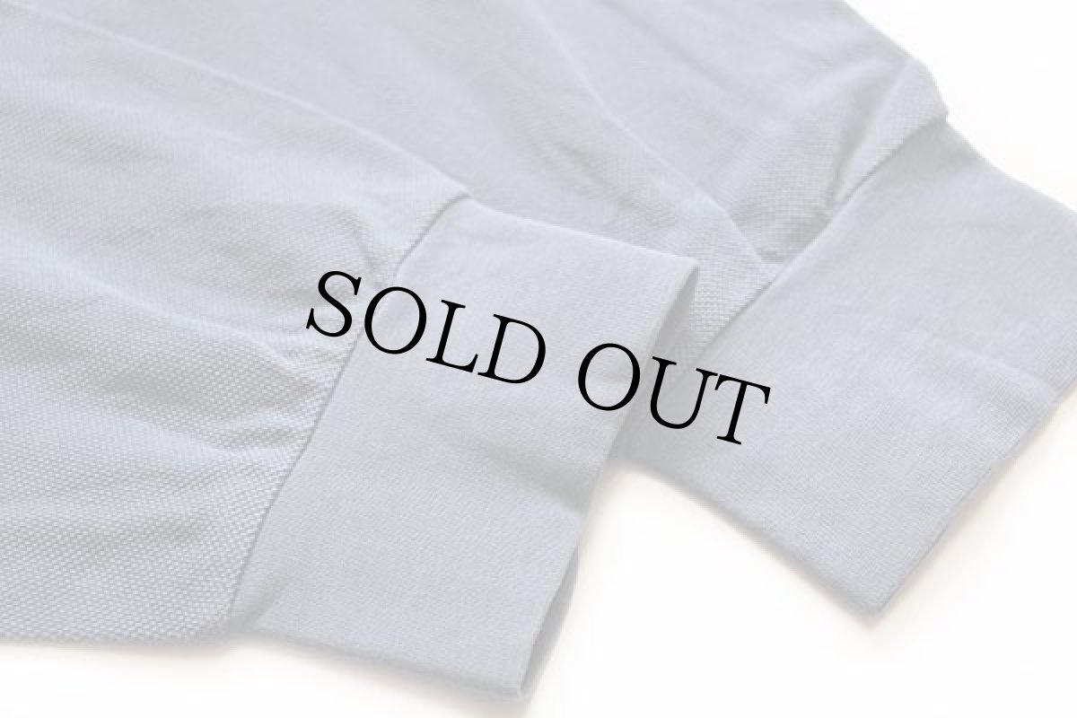 画像4: 70s フランス製 CHEMISE LACOSTE ラコステ ワンポイント コットン 鹿の子 長袖ポロシャツ ブルーグレー 6 (4)