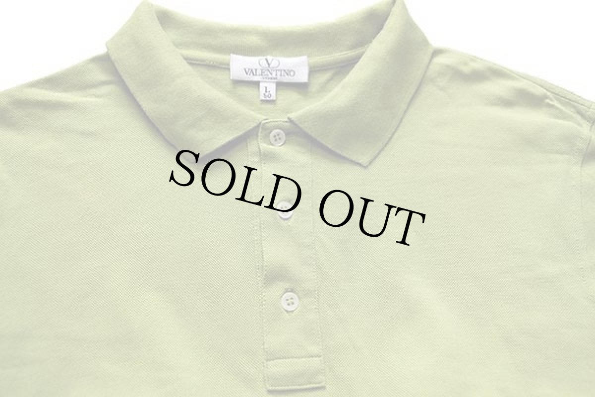 画像3: イタリア製 VALENTINO STUDIO コットン 鹿の子 長袖ポロシャツ 黄緑 L (3)