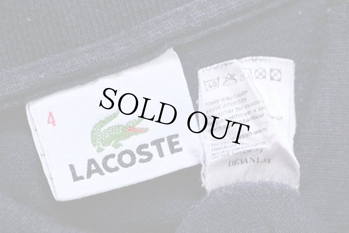 画像3: 90s LACOSTEラコステ ワンポイント コットン 鹿の子 長袖ポロシャツ 濃紺 4 (3)