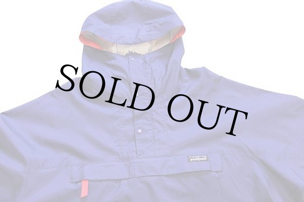 90s patagoniaパタゴニア プルオーバー ナイロンパーカー 青紫 L☆雪