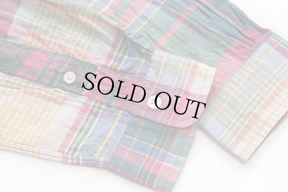 画像6: 90s ラルフローレン マドラスチェック ボタンダウン コットンシャツ L (6)