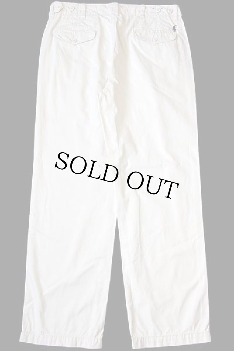 画像3: 00s ポロ ラルフローレン ビンテージ加工 コットン チノパン アイボリー (3)