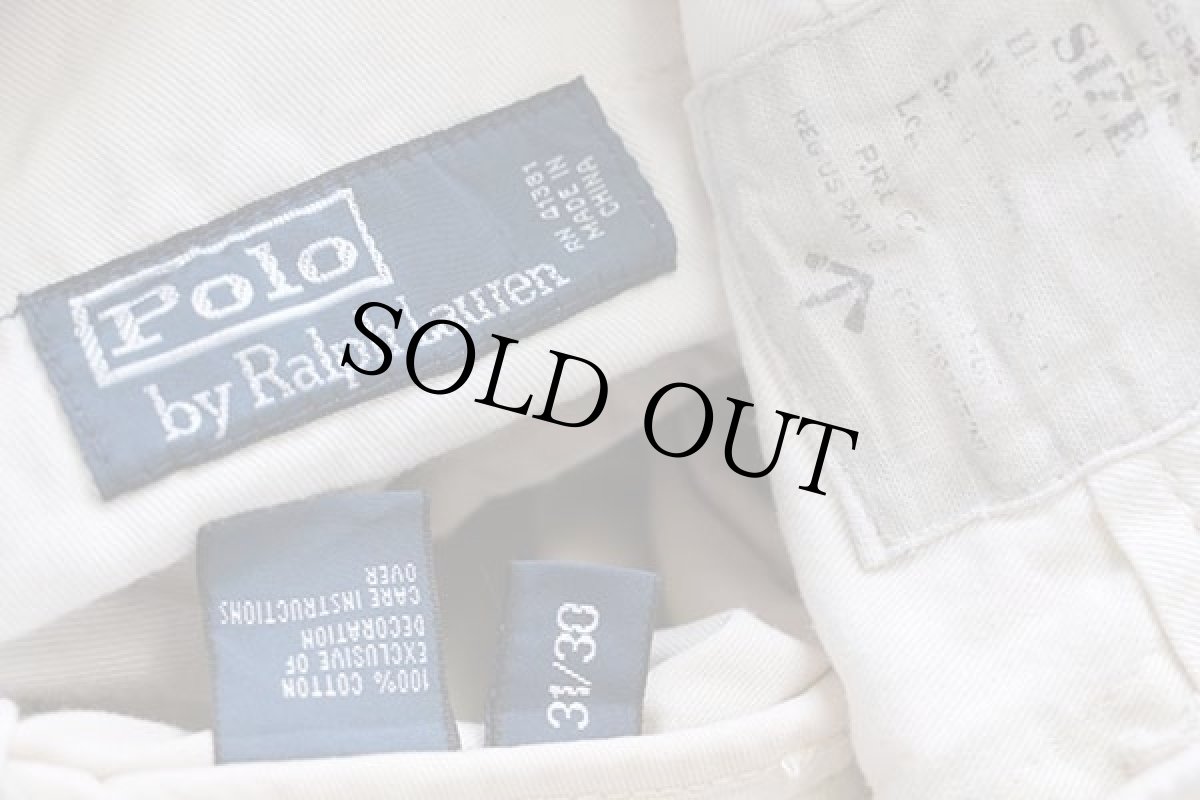 画像6: 00s ポロ ラルフローレン ビンテージ加工 コットン チノパン アイボリー (6)