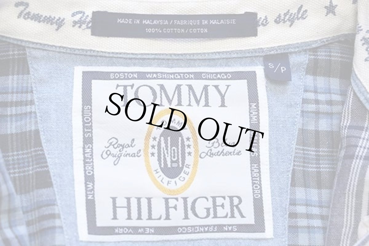 画像4: 90s TOMMY HILFIGERトミーヒルフィガー クレイジーパターン チェック ボタンダウン オックスフォード コットンシャツ (4)