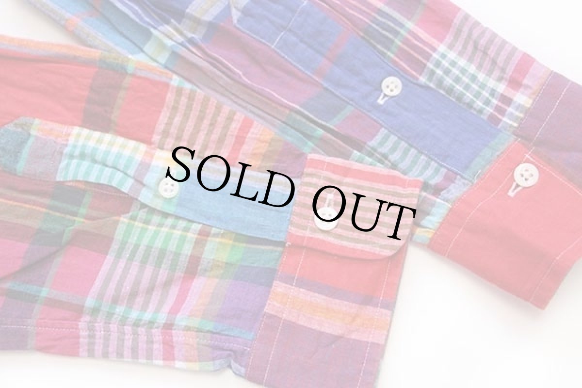 画像6: 90s ラルフローレン マドラスチェック ボタンダウン コットンシャツ M (6)