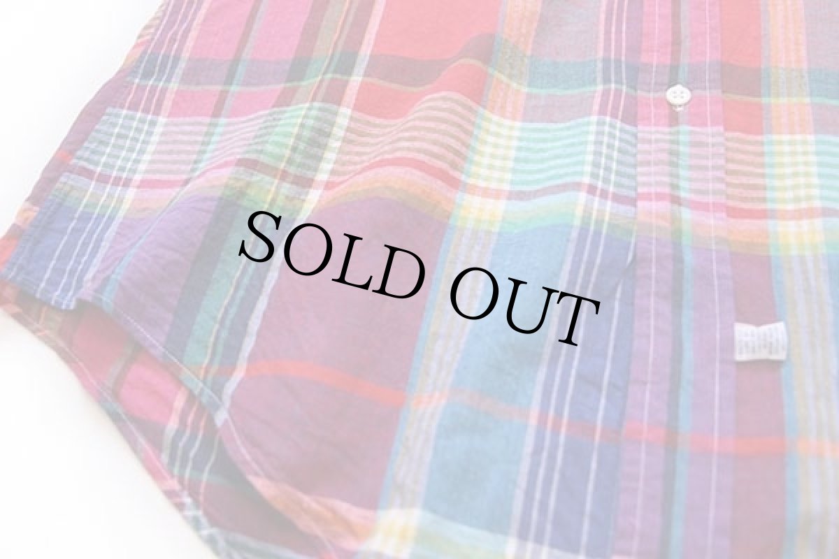 画像5: 90s ラルフローレン マドラスチェック ボタンダウン コットンシャツ M (5)