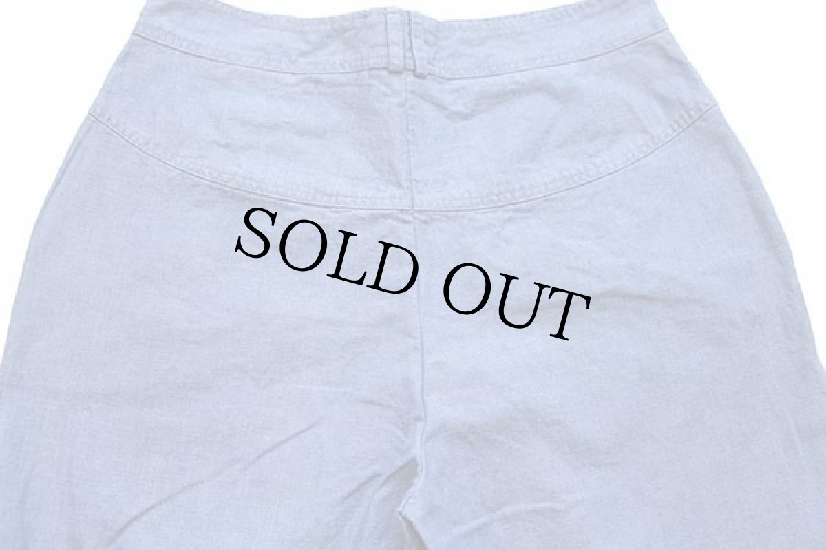 画像5: 80s UNKNOWN ワイド フレア コットン シャンブレーパンツ w31 (5)