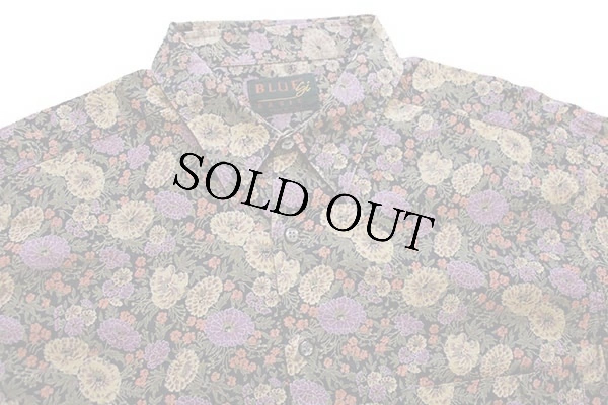 画像3: イタリア製 BLUE BASIC フラワー 総柄 コットンシャツ XL (3)