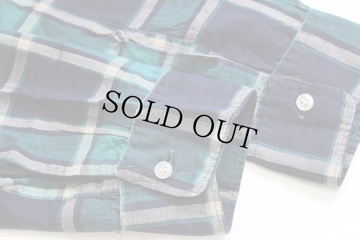 画像6: 60s USA製 ARROW CUM LAUDE チェック 三点留め ボタンダウン コットンシャツ M (6)