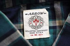 画像5: 60s USA製 ARROW CUM LAUDE チェック 三点留め ボタンダウン コットンシャツ M (5)