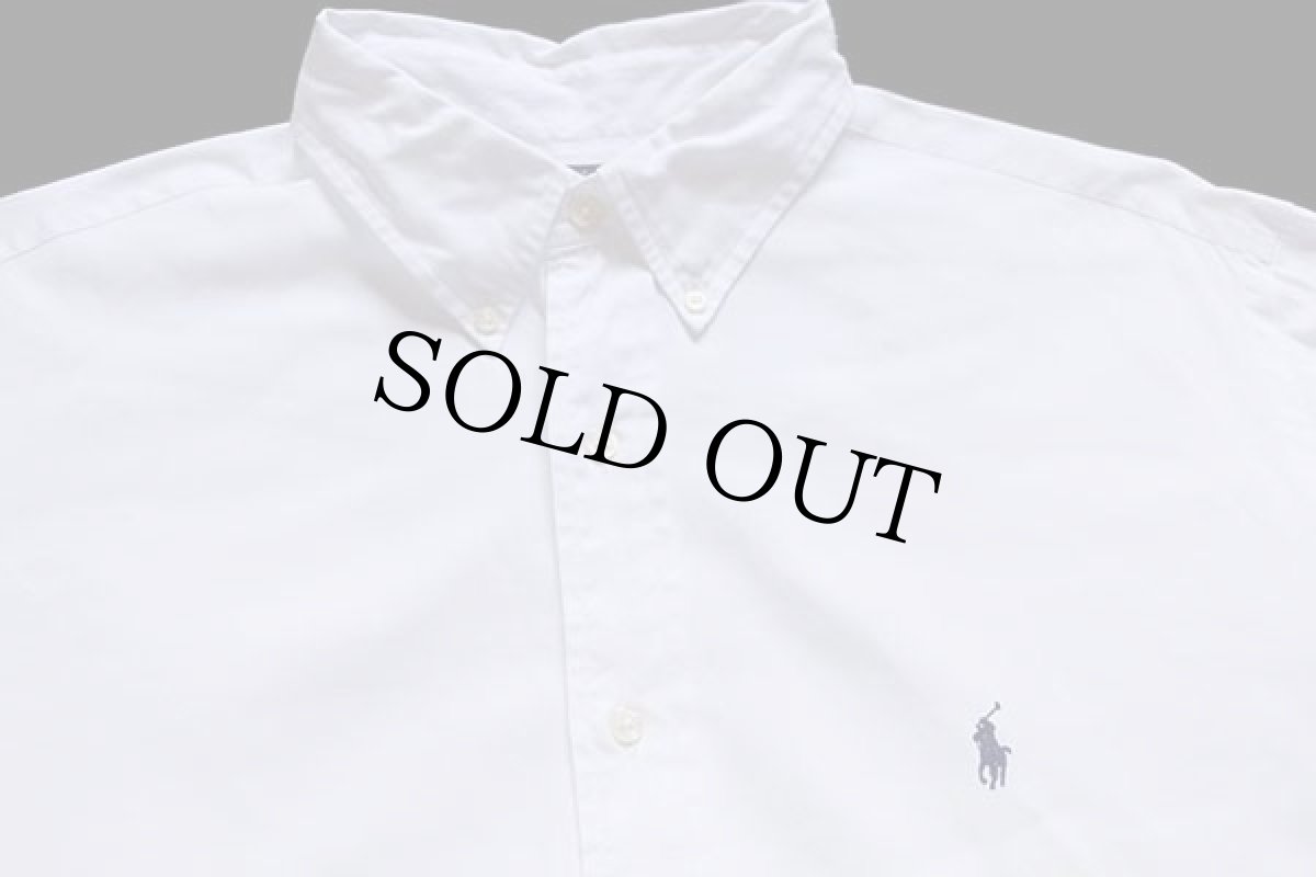 画像3: 90s ラルフローレン ワンポイント ボタンダウン コットンシャツ 白 17 (3)