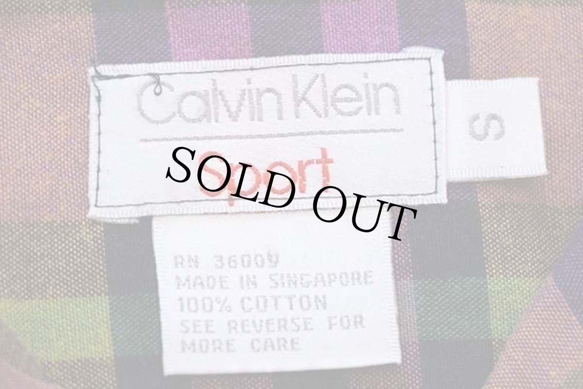 画像4: 90s Calvin Klein Sport カルバンクライン チェック コットンシャツ S (4)