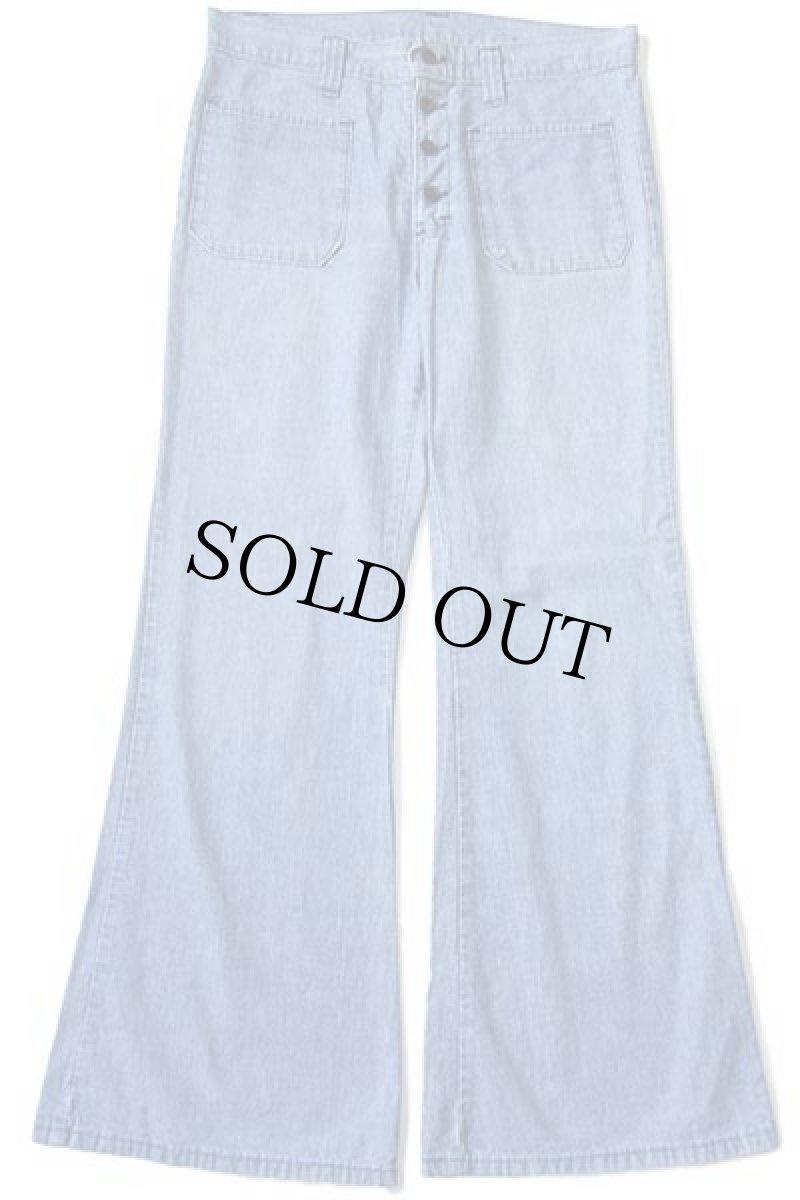 画像2: 70s h.i.s フレア デニム セーラーパンツ w33 (2)