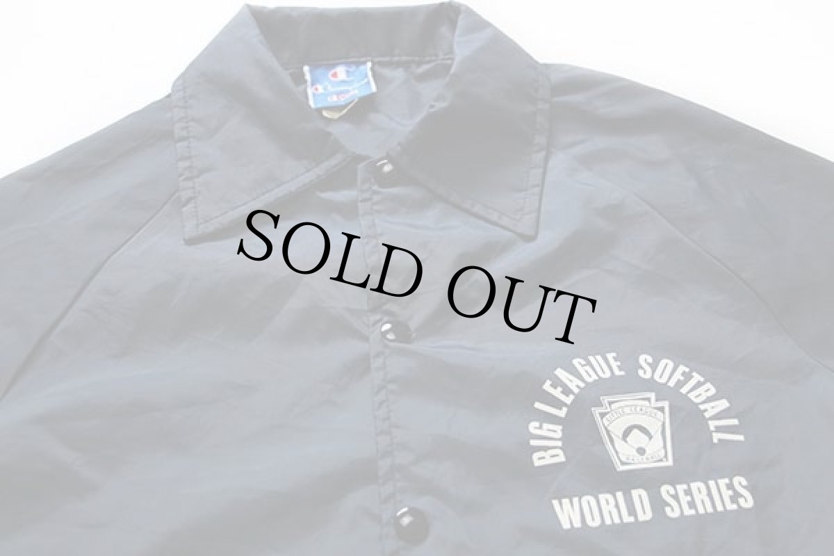 画像3: 90s USA製 Championチャンピオン BIGLEAGUE SOFTBALL WORLD SERIES ナイロン コーチジャケット 紺 XS (3)