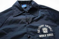 画像3: 90s USA製 Championチャンピオン BIGLEAGUE SOFTBALL WORLD SERIES ナイロン コーチジャケット 紺 XS (3)