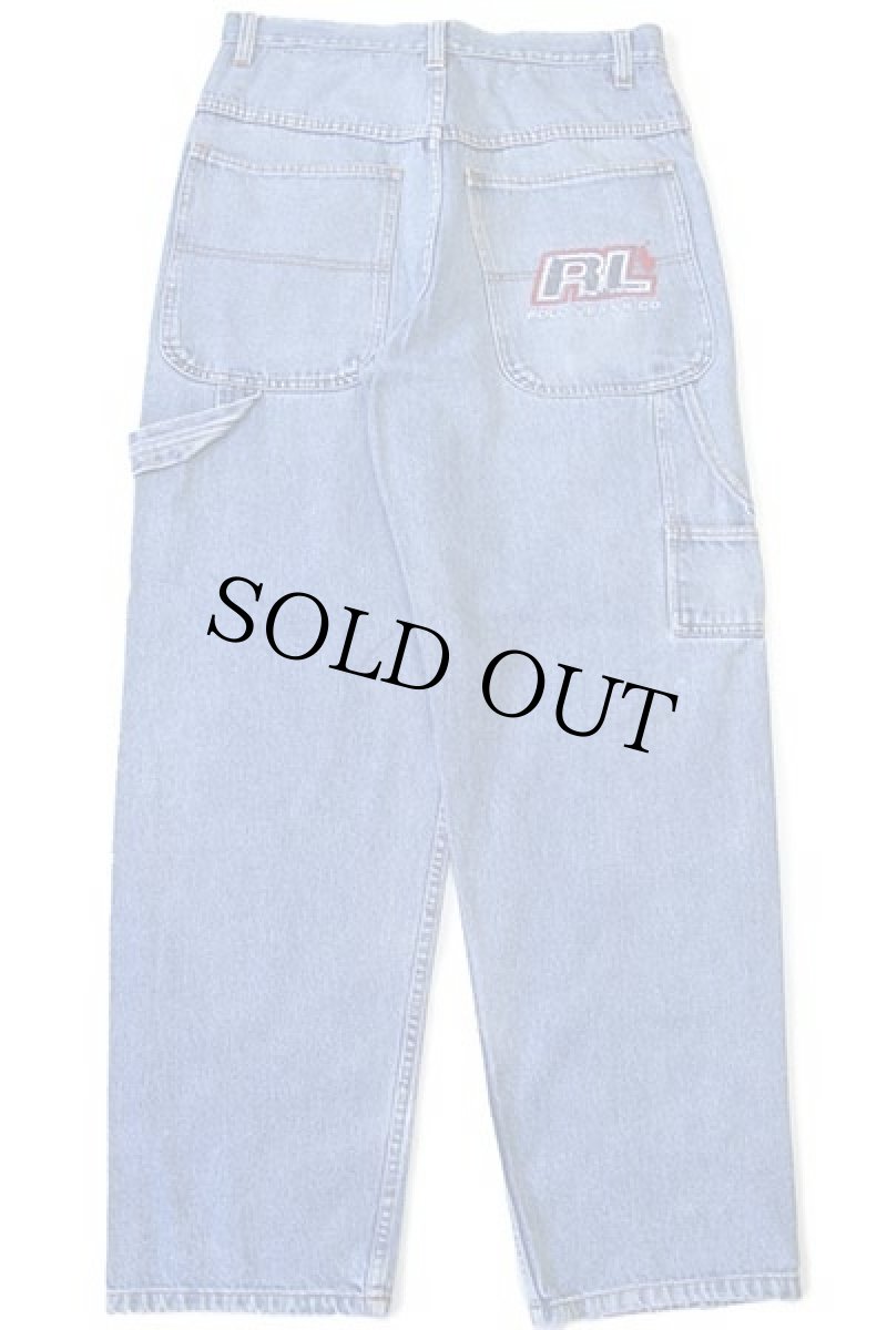 画像3: 90s USA製 ポロ ラルフローレン POLO JEANS ロゴ刺繍 デニム ペインターパンツ w34 (3)