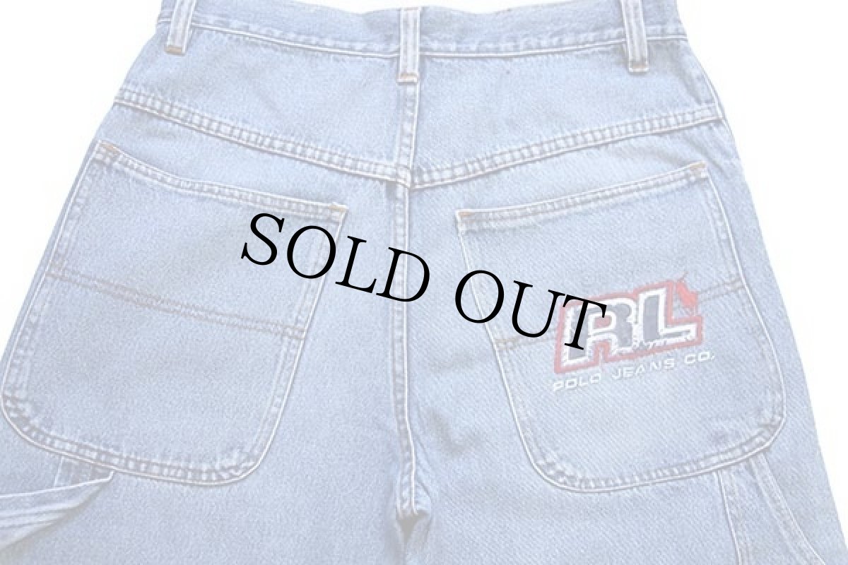 画像5: 90s USA製 ポロ ラルフローレン POLO JEANS ロゴ刺繍 デニム ペインターパンツ w34 (5)