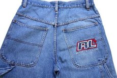 画像5: 90s USA製 ポロ ラルフローレン POLO JEANS ロゴ刺繍 デニム ペインターパンツ w34 (5)