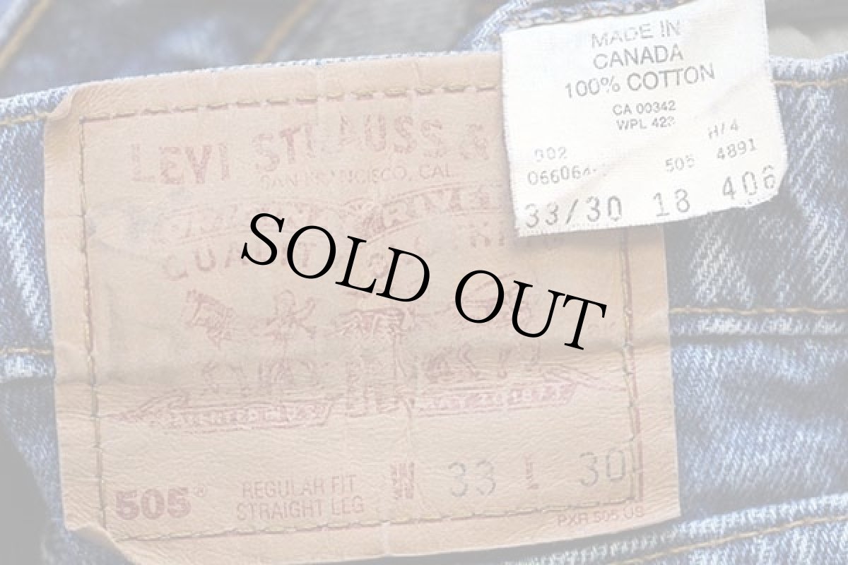 画像6: 90s カナダ製 Levi'sリーバイス 505 デニムパンツ w33 L30★54 (6)