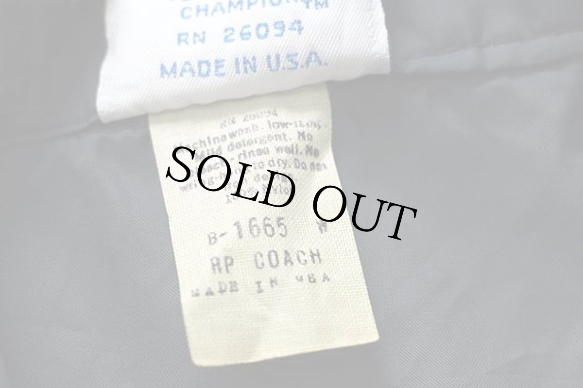 画像5: 90s USA製 Championチャンピオン BIGLEAGUE SOFTBALL WORLD SERIES ナイロン コーチジャケット 紺 XS (5)