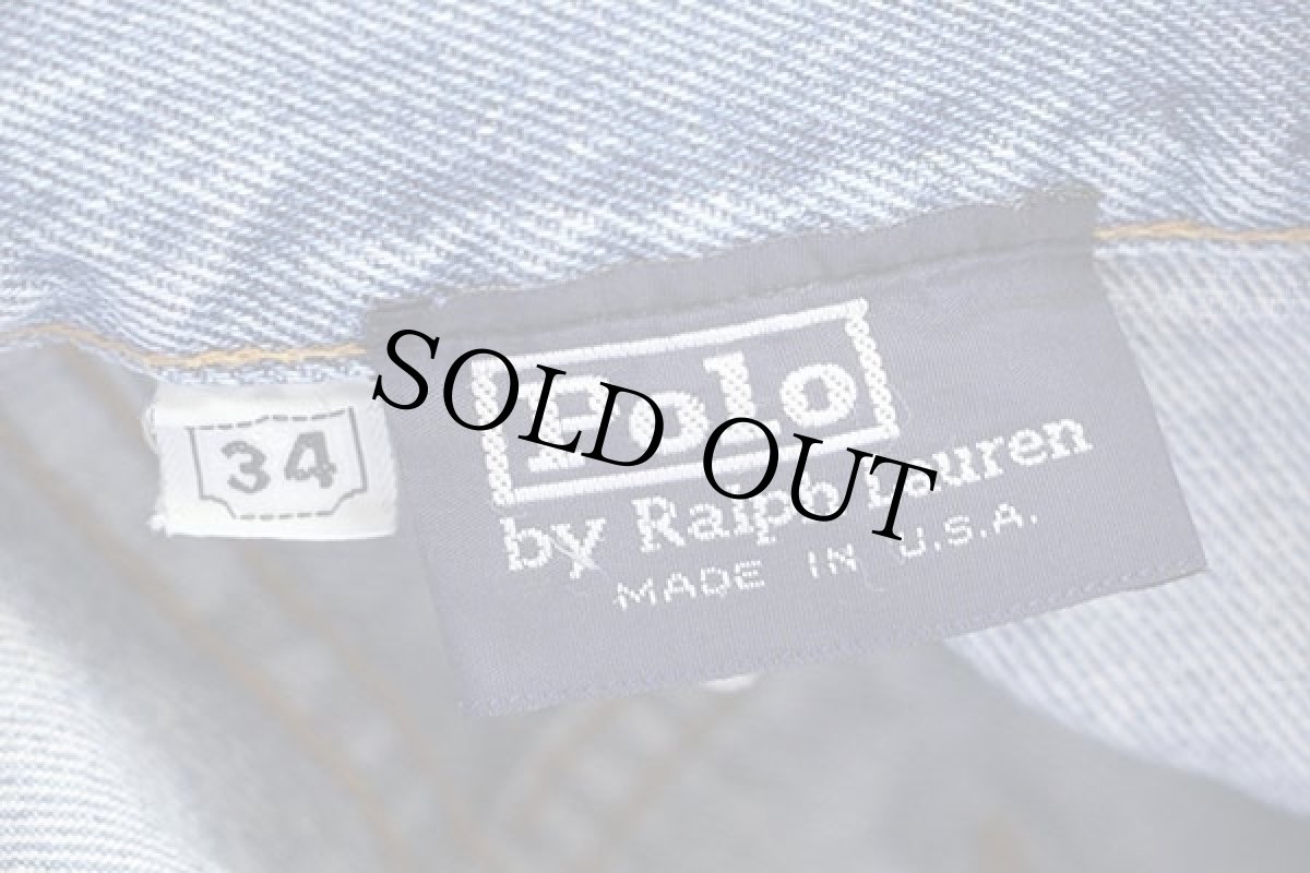 画像6: 90s USA製 ポロ ラルフローレン POLO JEANS ロゴ刺繍 デニム ペインターパンツ w34 (6)