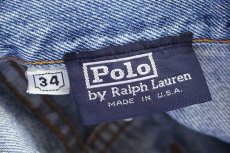 画像6: 90s USA製 ポロ ラルフローレン POLO JEANS ロゴ刺繍 デニム ペインターパンツ w34 (6)