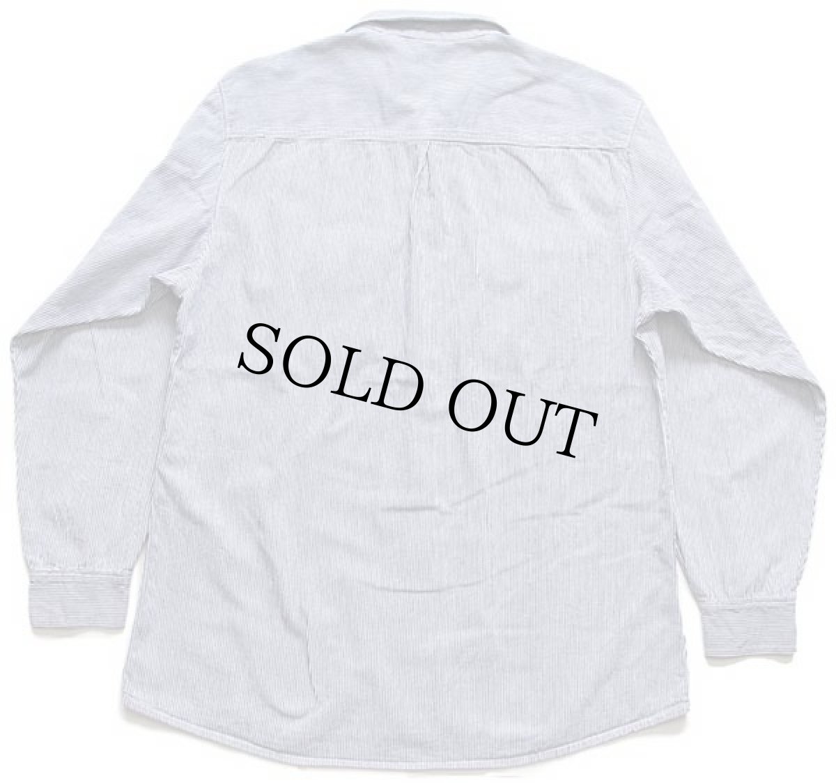 画像2: USA製 PRISON BLUES プリズンブルース ヒッコリー ストライプ コットン ワークシャツ XL (2)