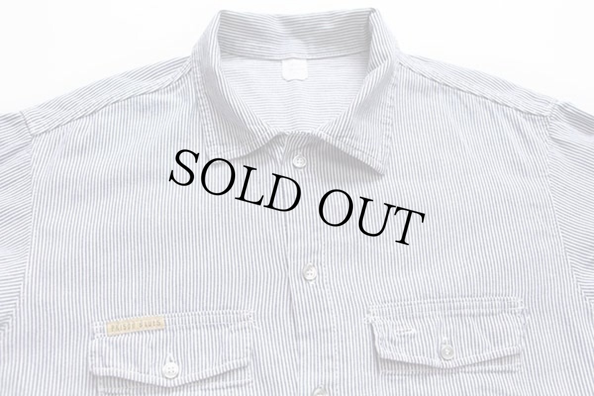 画像3: USA製 PRISON BLUES プリズンブルース ヒッコリー ストライプ コットン ワークシャツ XL (3)