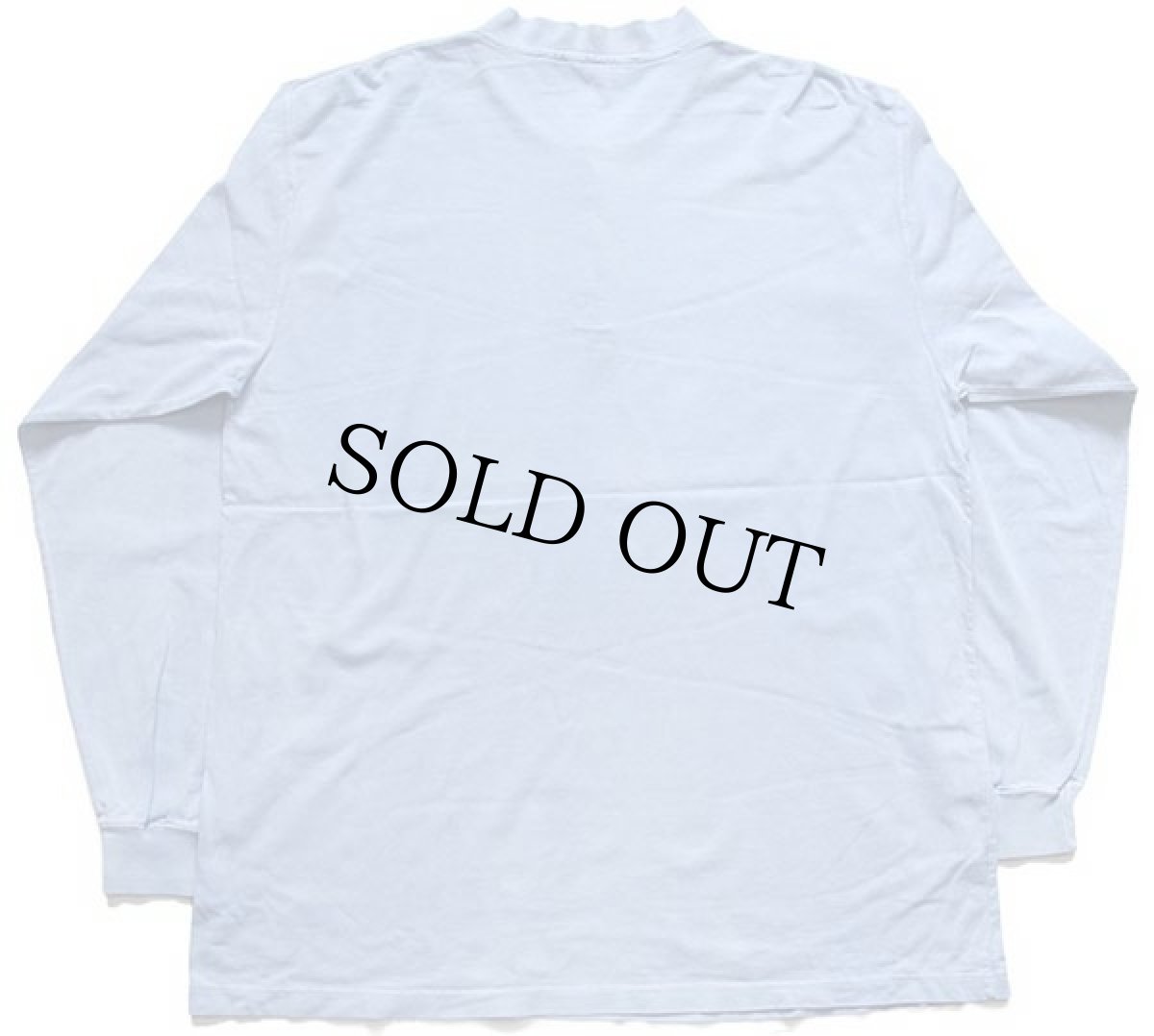 画像2: 90s EddieBauerエディーバウアー 無地 ヘンリーネック コットン 長袖Tシャツ 後染め スカイブルー XL (2)