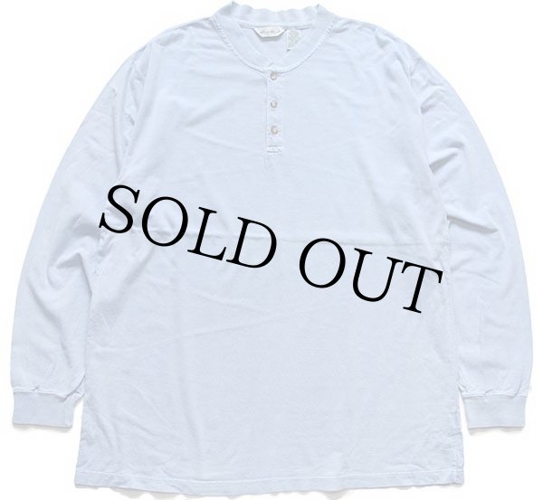 90s EddieBauerエディーバウアー 無地 ヘンリーネック コットン 長袖T