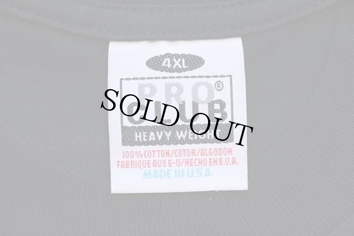 画像4: デッドストック★USA製 PRO CLUB 無地 ヘビーウェイト コットン 長袖Tシャツ 黒 4XL★特大 カットソー (4)