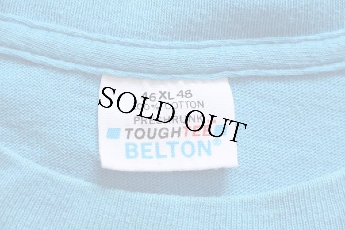 画像4: 80s USA製 COLUMBUS ロゴ コットン 長袖Tシャツ 水色 XL (4)