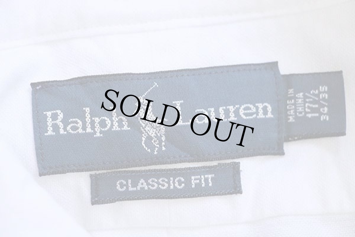 画像4: ラルフローレン ワンポイント ボタンダウン オックスフォード コットンシャツ 白 17.5 (4)