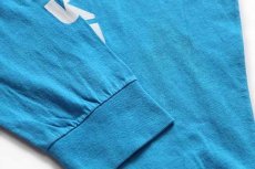 画像6: 80s USA製 COLUMBUS ロゴ コットン 長袖Tシャツ 水色 XL (6)