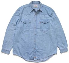 画像1: 90s Levi'sリーバイス デニム ウエスタンシャツ L (1)