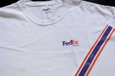 画像3: 00s FedEx Express フェデックス ロゴ コットン 長袖Tシャツ 白 2XL (3)