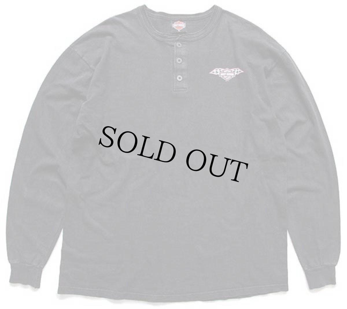 画像1: 00s HARLEY-DAVIDSON ハーレー ダビッドソン DAYTONA 両面プリント ヘンリーネック コットン 長袖Tシャツ 黒 XL (1)
