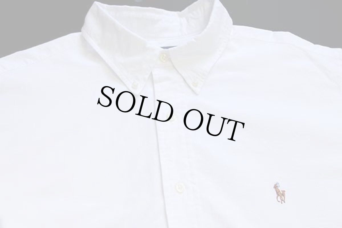 画像3: ラルフローレン ワンポイント ボタンダウン オックスフォード コットンシャツ 白 17.5 (3)