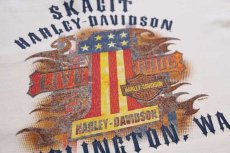 画像6: 00s HARLEY-DAVIDSON ハーレー ダビッドソン SKAGIT 両面プリント コットン ポケット付き 長袖Tシャツ 白 L (6)