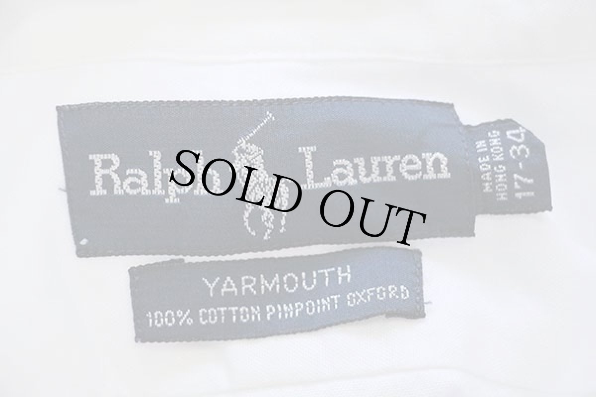 画像4: 90s ラルフローレン ワンポイント ボタンダウン ピンポイント オックスフォード コットンシャツ 白 17-34 (4)