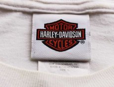 画像3: 00s HARLEY-DAVIDSON ハーレー ダビッドソン SKAGIT 両面プリント コットン ポケット付き 長袖Tシャツ 白 L (3)