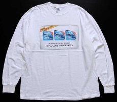 画像1: INTEL CORE PROCESSORS コットン 長袖Tシャツ 白 XL (1)