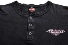 画像3: 00s HARLEY-DAVIDSON ハーレー ダビッドソン DAYTONA 両面プリント ヘンリーネック コットン 長袖Tシャツ 黒 XL (3)