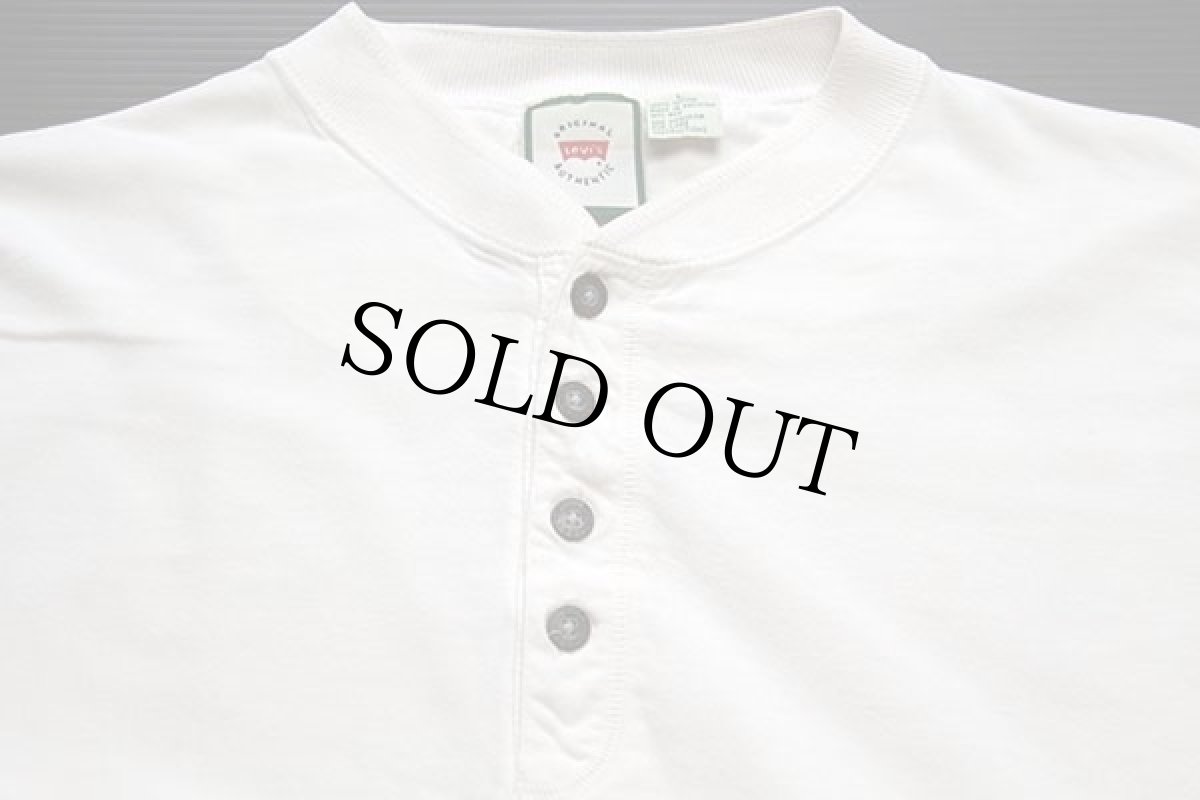 画像3: 90s Levi'sリーバイス ヘンリーネック コットン 長袖Tシャツ 白 L (3)